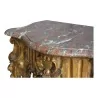 Console Régence "Rocaille" en bois dorée richement sculpté, plateau en marbre - Moinat - Consoles, Dessertes, Dos de canapé