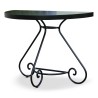Half-moon table, black iron top and wrought iron base. - Moinat - Tables à jeux, Tables d échangeur
