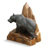 Resin sculpture \"bear and mountain\" on a fir wood base. - Moinat - Decorating accessories