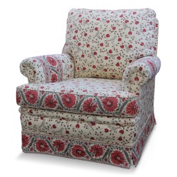 \"Club\" lounge area upholstered in \"Braguenié\" fabric, consisting of 1 sofa and 2 armchairs