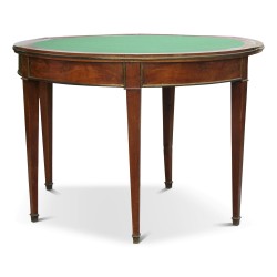 Half-moon mahogany games table. As is.