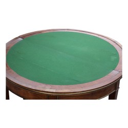 Half-moon mahogany games table. As is.