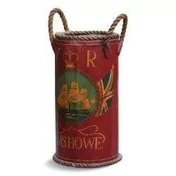 Red decorative umbrella stand. English.