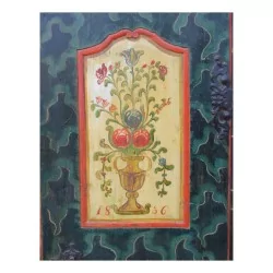 Cabinet painted with floral decoration in Baroque style. Switzerland.
