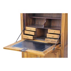 Louis XVI mahogany secretary desk with a white marble top.