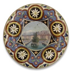 \"Geneva\" plate in Vieux Thun porcelain.