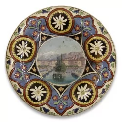 "Geneva" plate in Vieux Thun porcelain.