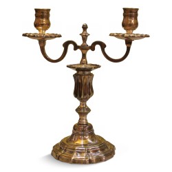 Paire de chandelier en bronze argenté.