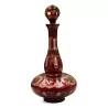 Red Bohemian crystal vase. - Moinat - Boxes, Urns, Vases