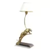 Ein Paar "Jaguar"-Lampen aus Bronze mit Porzellanfüßen im Art-Deco-Stil. - Moinat - Dekorationszubehör