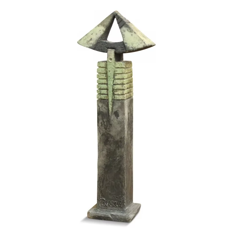 Japanese ceramic statue (Raku). Illegible signature. - Moinat - Decorating accessories