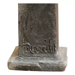 Japanese ceramic statue (Raku). Illegible signature.