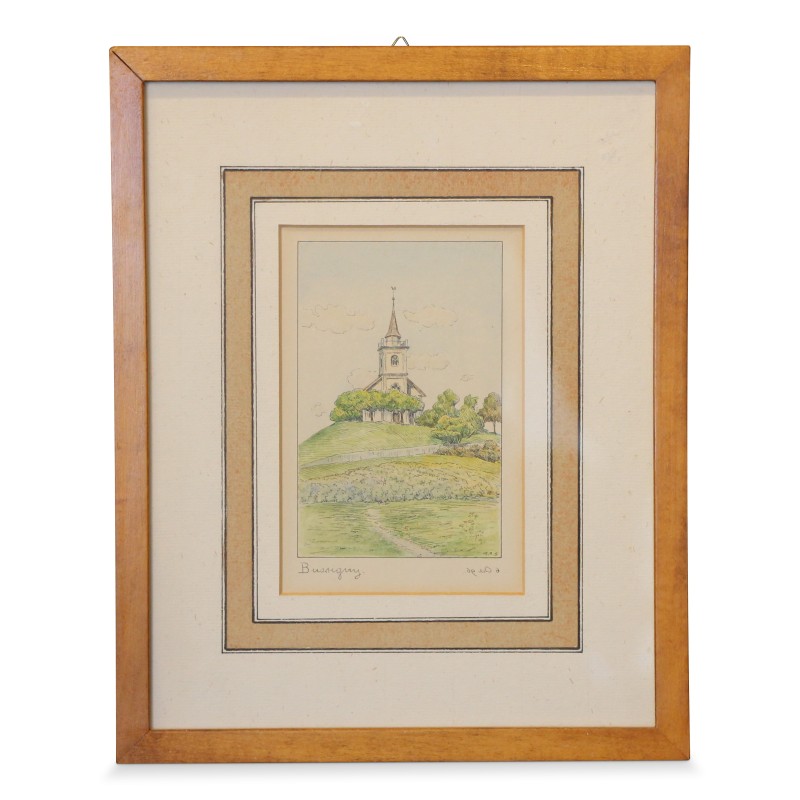 Colour engraving \"Bussigny\". - Moinat - Prints, Reproductions