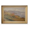 Painting "View of Lavaux, the lake and the pre-alps" signed Albert Duplain (1890-1978). - Moinat - Painting - Landscape