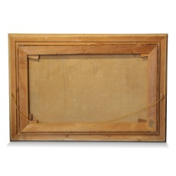 画作《拉沃湖和阿尔卑斯山前景色》，署名阿尔伯特·杜普兰（1890-1978）。