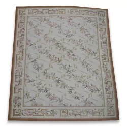 Tapis \"Aubusson\", Fleurs à croisillons. Modèle d exposition.