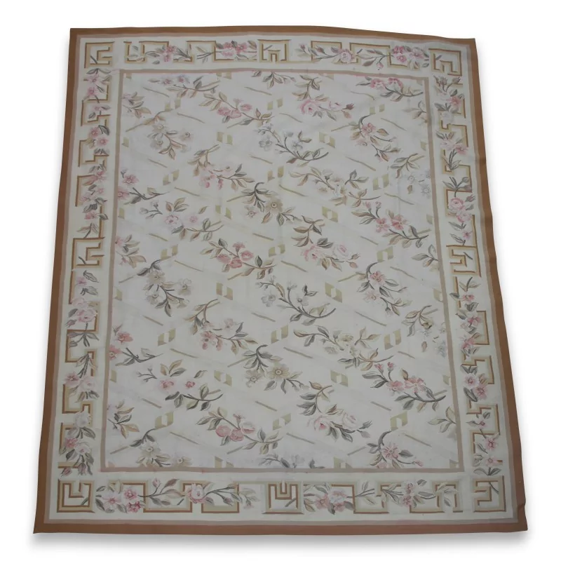 Tapis "Aubusson", Fleurs à croisillons. Modèle d exposition. - Moinat - Tapis