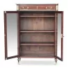 Vitrine Louis XVI en acajou ornée de bronzes, deux portes. Plateau en marbre blanc. - Moinat - Etagères, Bibliothèques, Vitrines