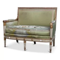 Empire-style living room in painted wood consisting of a sofa and four chairs.