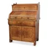Bureau cylindre Louis Philippe en noyer et ronce de noyer. Europe de l Est. Vers 1850. - Moinat - Desks : cylinder, leaf, Writing desks