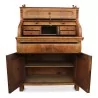Bureau cylindre Louis Philippe en noyer et ronce de noyer. Europe de l Est. Vers 1850. - Moinat - Desks : cylinder, leaf, Writing desks