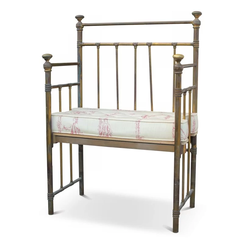 Banquette en laiton avec coussin d assise. - Moinat - Кресла Banquette en laiton avec coussin d assise. - Moinat - Кресла