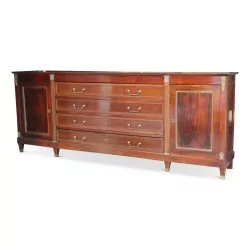 Buffet enfilade directoire "argentier" en acajou. 4 tiroirs, 2 portes. Baltique. Vers 1810.