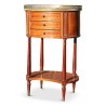 Chevet Louis XVI en acajou, plateau marbre orné d une galerie en bronze. Paris. - Moinat - End tables, Bouillotte tables, 床头桌, Pedestal tables