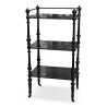 A black turned wooden shelf on wheels. - Moinat - Bookshelves, Bookcases, Curio cabinets, Vitrines