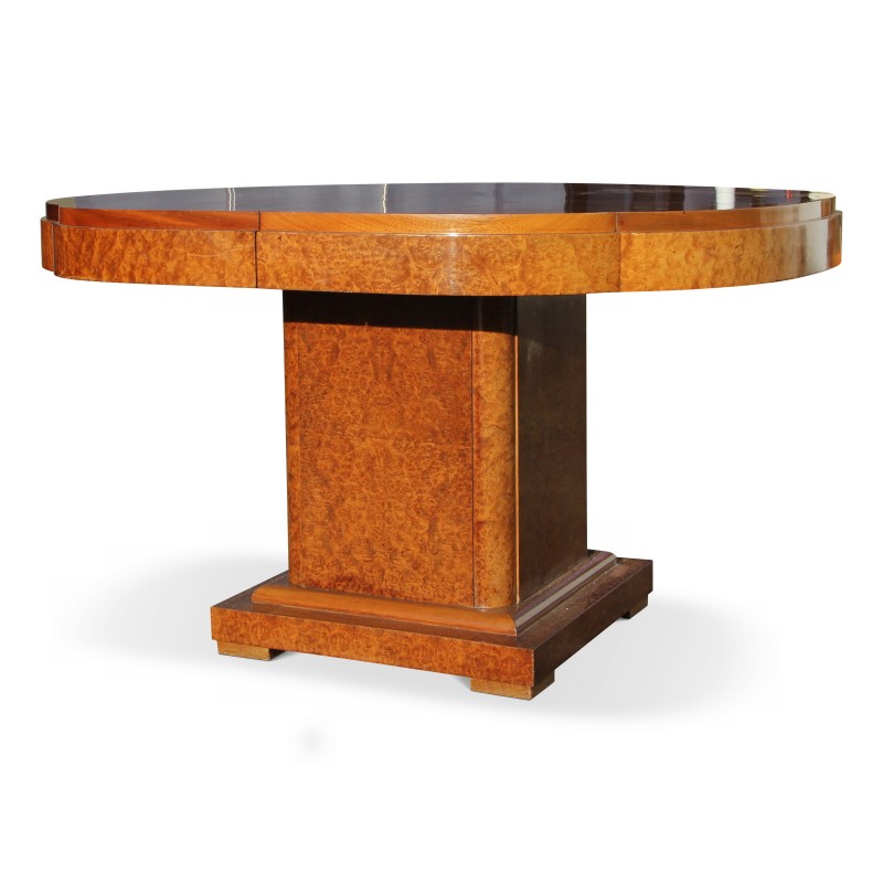 Table de salle à manger Art - Déco dans le goût de "Ruhlman" en ronce de noyer. - Moinat - 餐桌