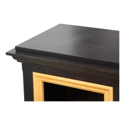 Paire de meubles d appui design Gérard Bach, laqué noire et moulure crème.