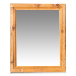 Miroir rectangle avec cadre en sapin.
