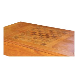 Table à jeux directoire en merisier richement marqueté. Suisse.