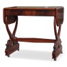 Table Charles X avec abattant en acajou flammé, deux tiroirs. A restaurer. - Moinat - Tables à jeux, Tables d échangeur