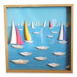 Tableau "Bateau multicolore" de Marc Mazuir.