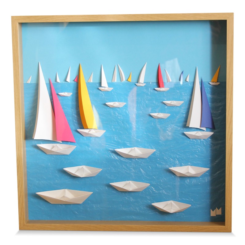 Tableau "Bateau multicolore" de Marc Mazuir. - Moinat - Tableaux - Divers