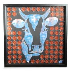 Tableau "Blue vache II" de Marc Mazuir.