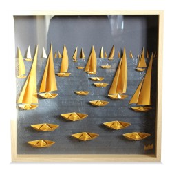 Tableau "Bateau or" de Marc Mazuir.