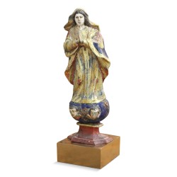 A polychrome wooden sculpture.