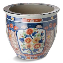 Cache pot en céramique d Imari Japon.