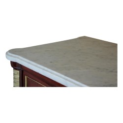 Louis XVI-Vitrine aus Mahagoni, zwei Türen. Weiße Marmorplatte