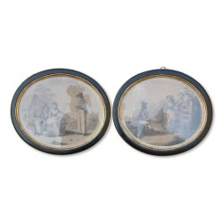 C. Knight 创作的两幅版画作品《爱与希望》和《爱与嫉妒》。