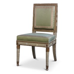 Empire-style living room in painted wood consisting of a sofa and four chairs.