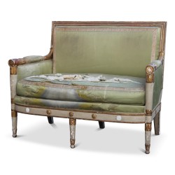 Empire-style living room in painted wood consisting of a sofa and four chairs.