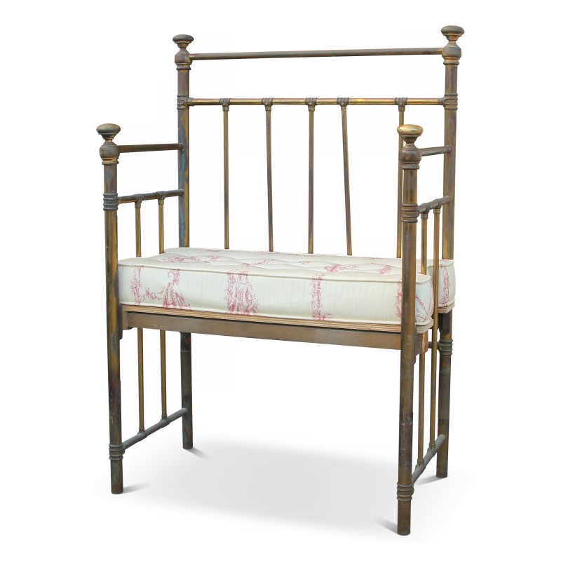 Banquette en laiton avec coussin d assise. - Moinat - Fauteuils