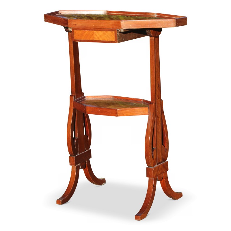 Chocolatière marqueté en bois de rose. Paris. Vers 1870. - Moinat - End tables, Bouillotte tables, 床头桌, Pedestal tables