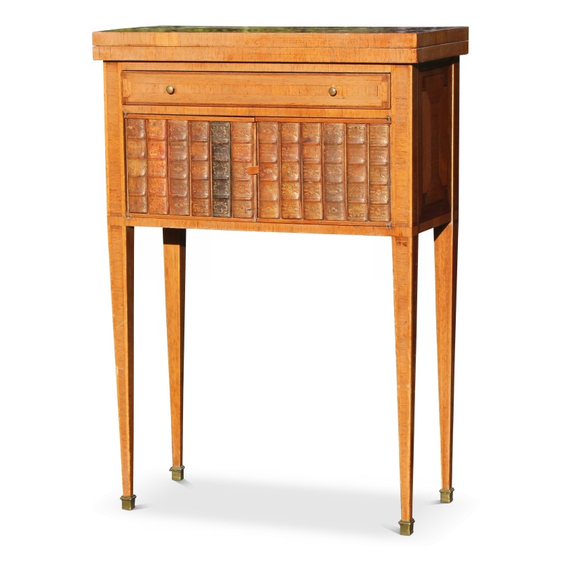 Chevet style directoire, marqueté, placage en acajou. Plateau mobile, intérieur cuir marron - Moinat - End tables, Bouillotte tables, 床头桌, Pedestal tables