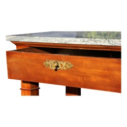 Console "Empire" à colonne. Dessus marbre. Vers 1820.