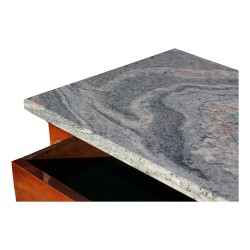 Console "Empire" à colonne. Dessus marbre. Vers 1820.