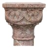 Paire de colonnes en marbre rose avec chapiteaux Romain. - Moinat - Колонны, Торшеры - подсвечники, Нубийцы